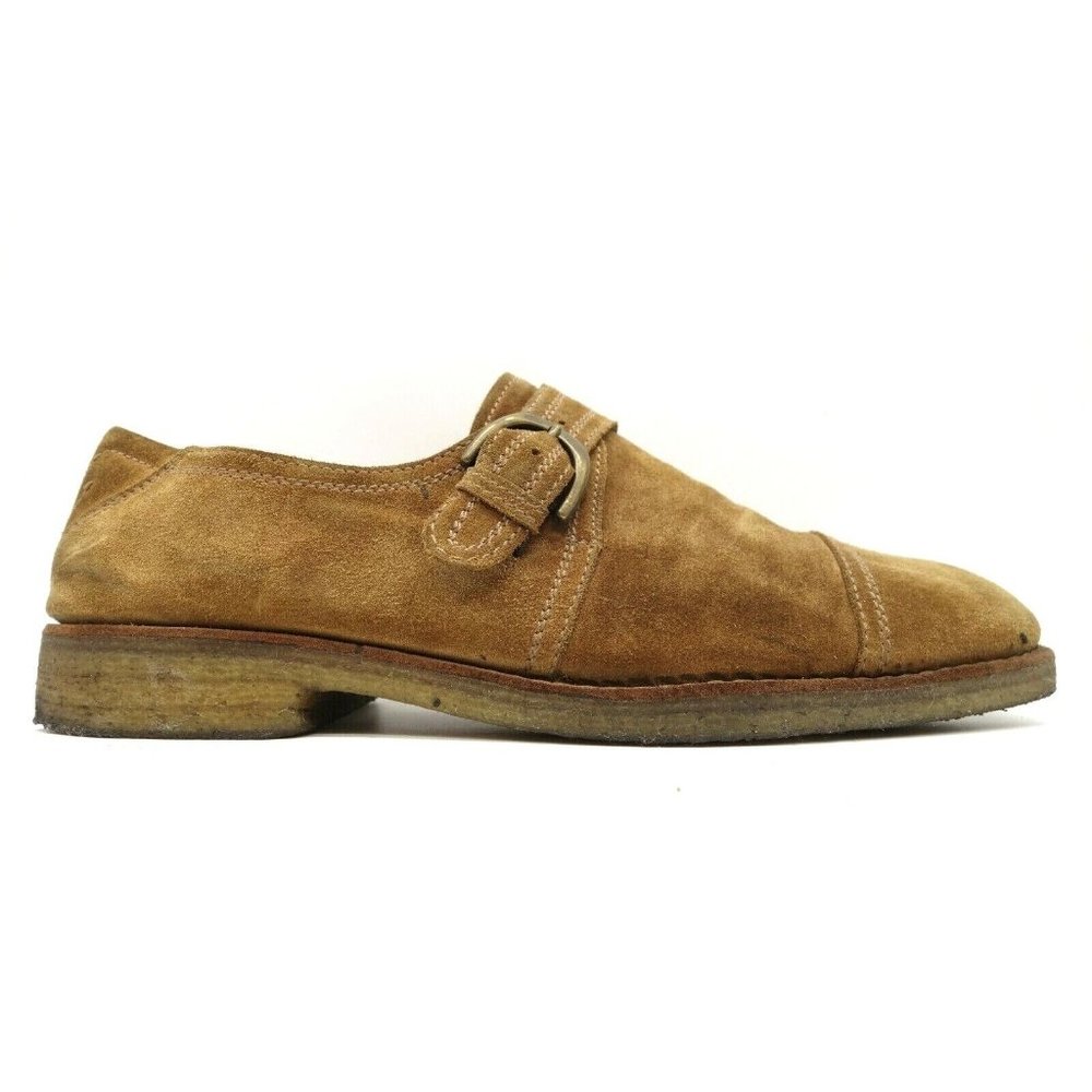 Wilson & Dean Wilkes Bashford Brown Leather Cap Toe Buckle Loafer Shoes Mens 7.5